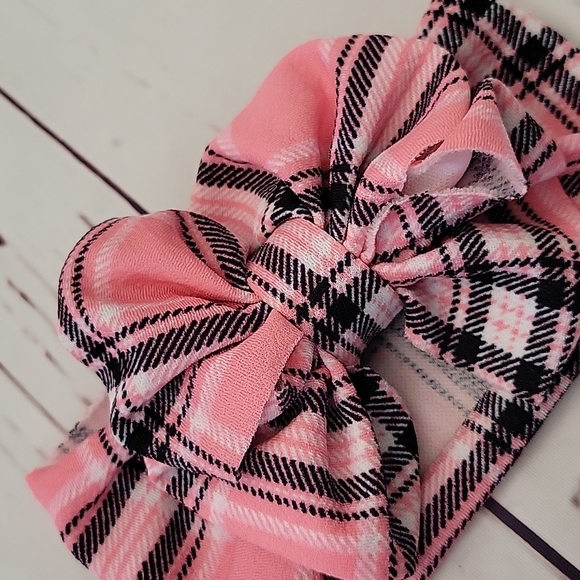Plaid headband with bow - Picture 2 of 6